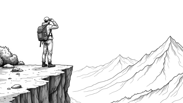 The Explorer brand archetype illustration